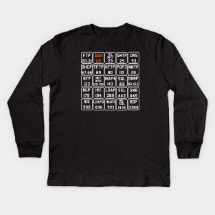 Hacker Port Numbers V2 Updated Kids Long Sleeve T-Shirt